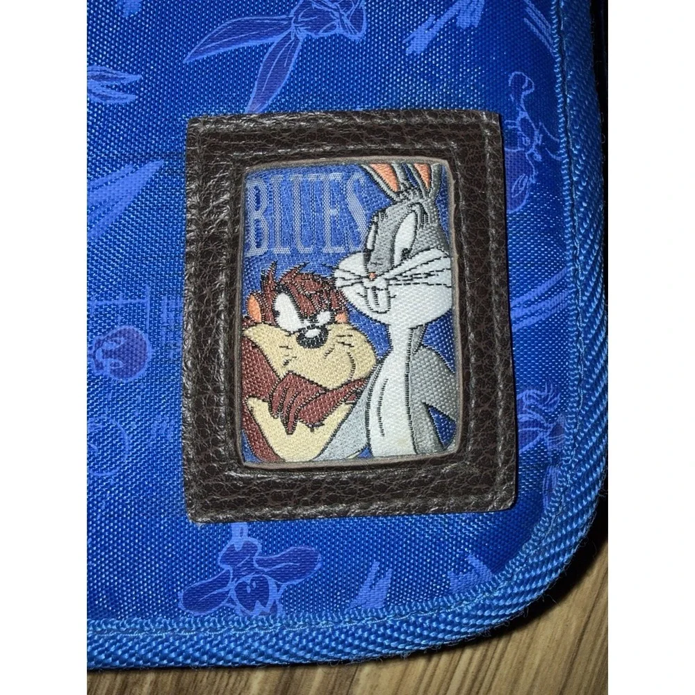 VTG‎ Stuart Hall Looney Tunes Zipper Binder Bugs Bunny Tasmanian Devil USA Blue